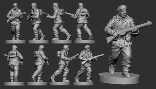 British Royal Marines WWII (3D Printed) x5