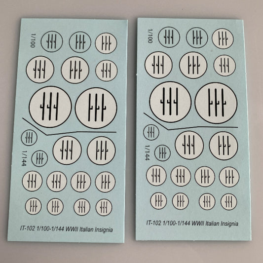 IT-102 Decal Sheet, Italian Aircraft Roundels, 1/100, 1/144 (Fascist)