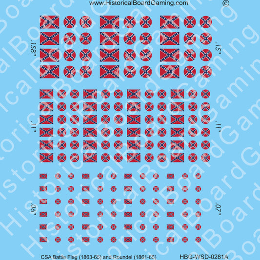 Decal Sheet, CSA Battle Flag (1863-65)