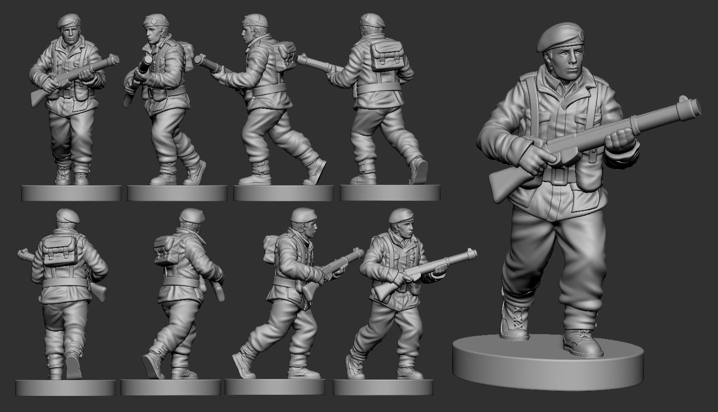 British Royal Marines WWII (3D Printed) x5