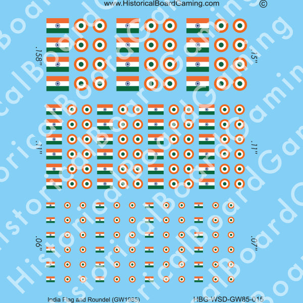 Decal Sheet, India GW-1985