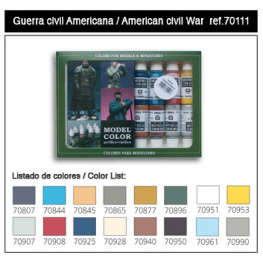 Vallejo, American Civil War Colors Paint Set - 17ml Bottle (16/Set)