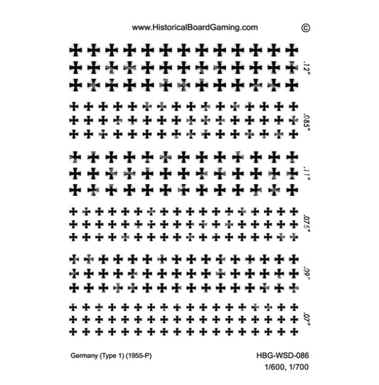 Decal Sheet, Germany (Type 1) (1955-P)